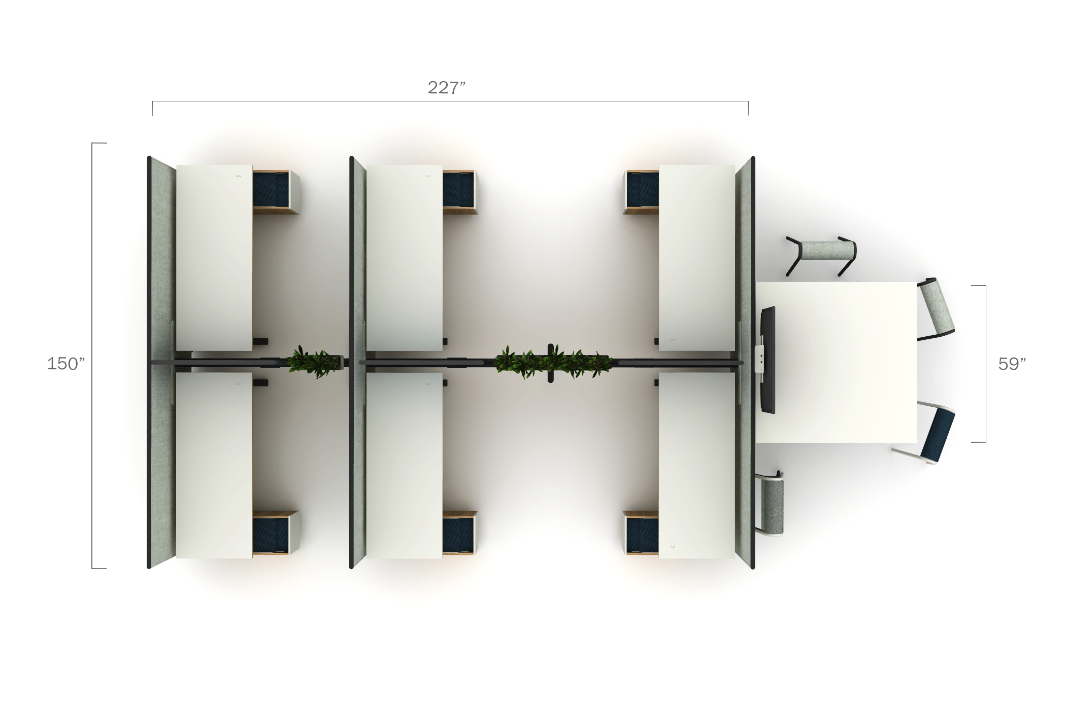 Allé Open Plan 04 PLAN VIEW with dims