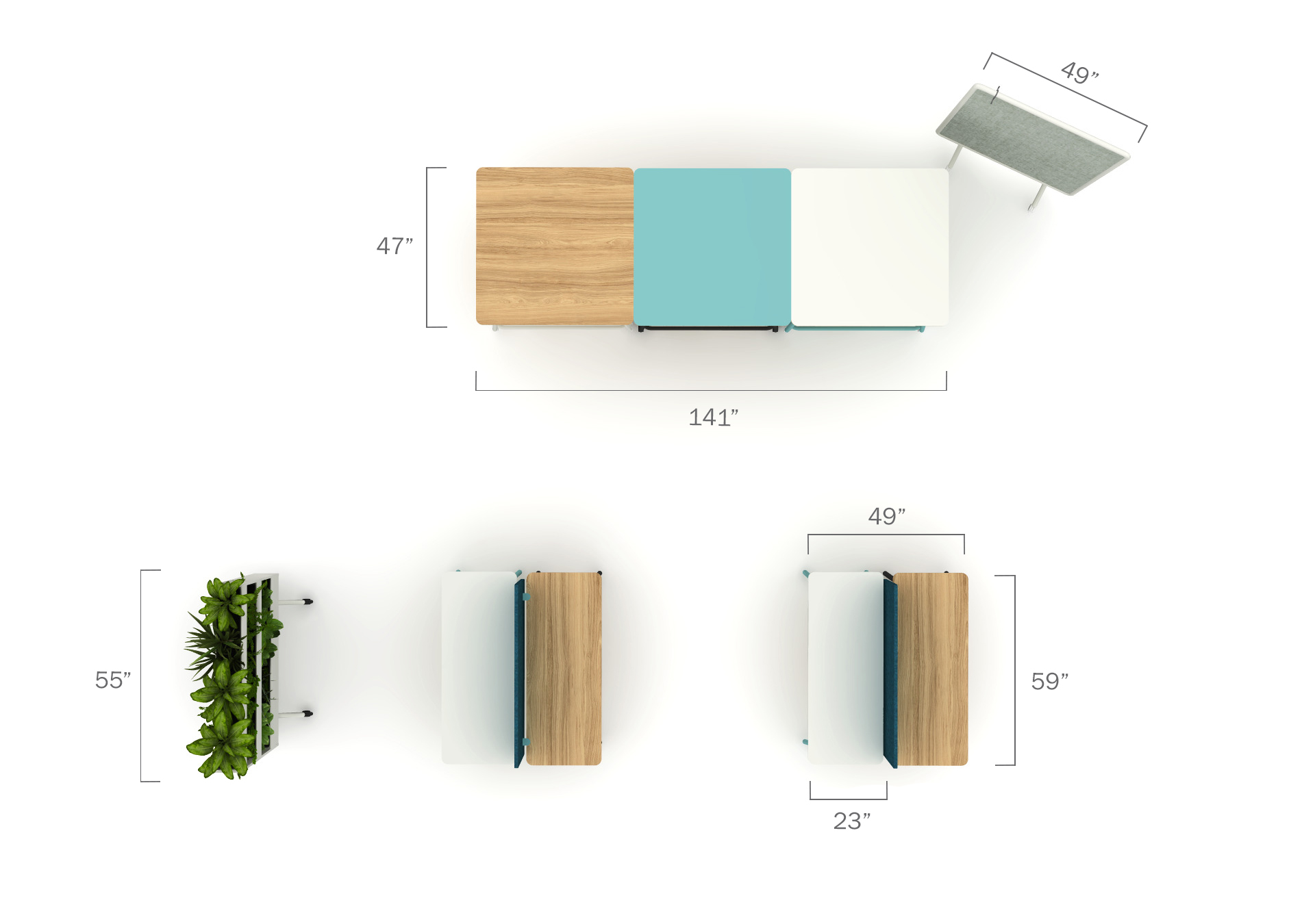 Allé Open Plan 05 PLAN VIEW with dims