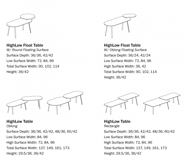Haven Highlow tables