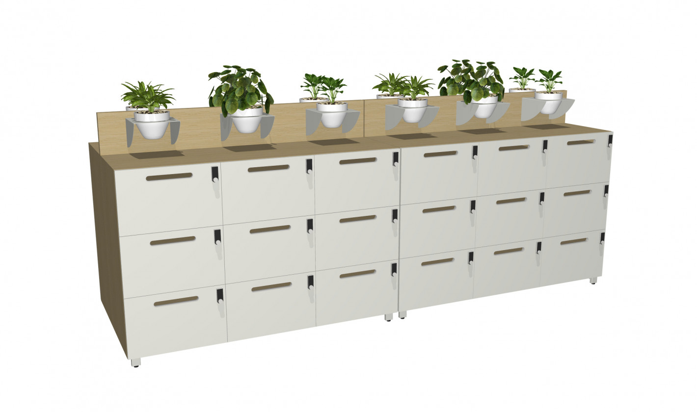 LOckers with planters